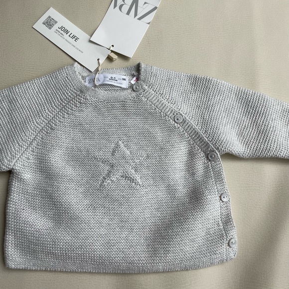 Zara Baby Cotton Sweater  0-1month & 1-3 months - Picture 2 of 10